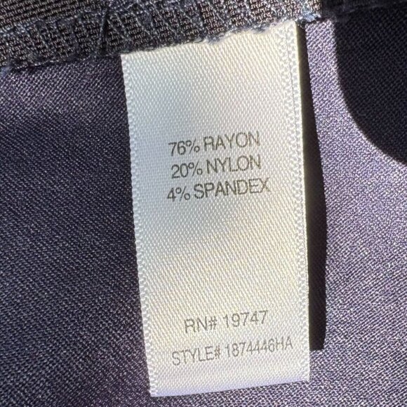 Counterparts Womens Navy Diamond Pattern Stretch Flat Front Dress Pants 16 - Picture 7 of 9